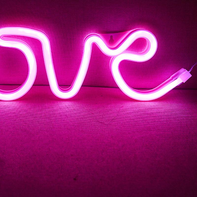 Светодиодная неоновая вывеска Love на PS-доске и акриловая лампа Love с отверстиями для подвешивания для признания в любви