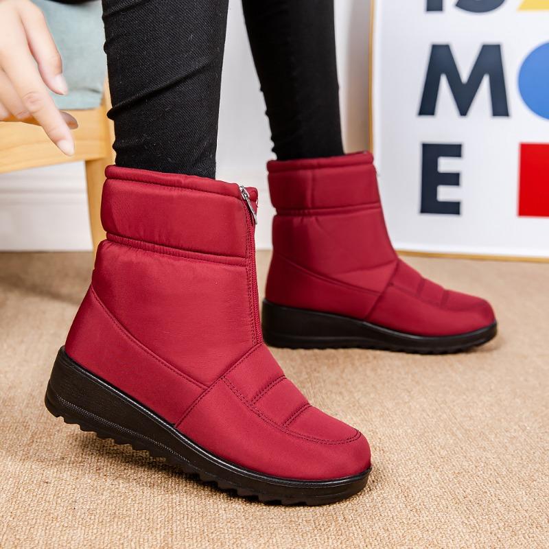 Зимние теплые женские сноубутсы больших размеров для женщин среднего и пожилого возраста, водонепроницаемые мамины туфли-слипоны для женщин