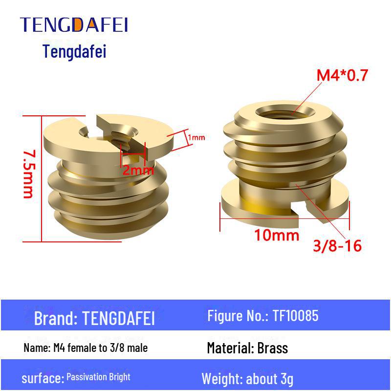Адаптер для штатива с креплением на стойку для освещения и поворота камеры с резьбой 1/4" на 3/8" на M4/M5/M6/M8