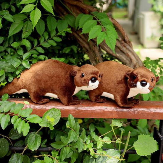 Имитация куклы выдры Живой вид Милые плюшевые выдры коричневого цвета Трехмерное украшение Мягкая набивная кукла-игрушка Сувениры из зоопарка Подарок на день рождения