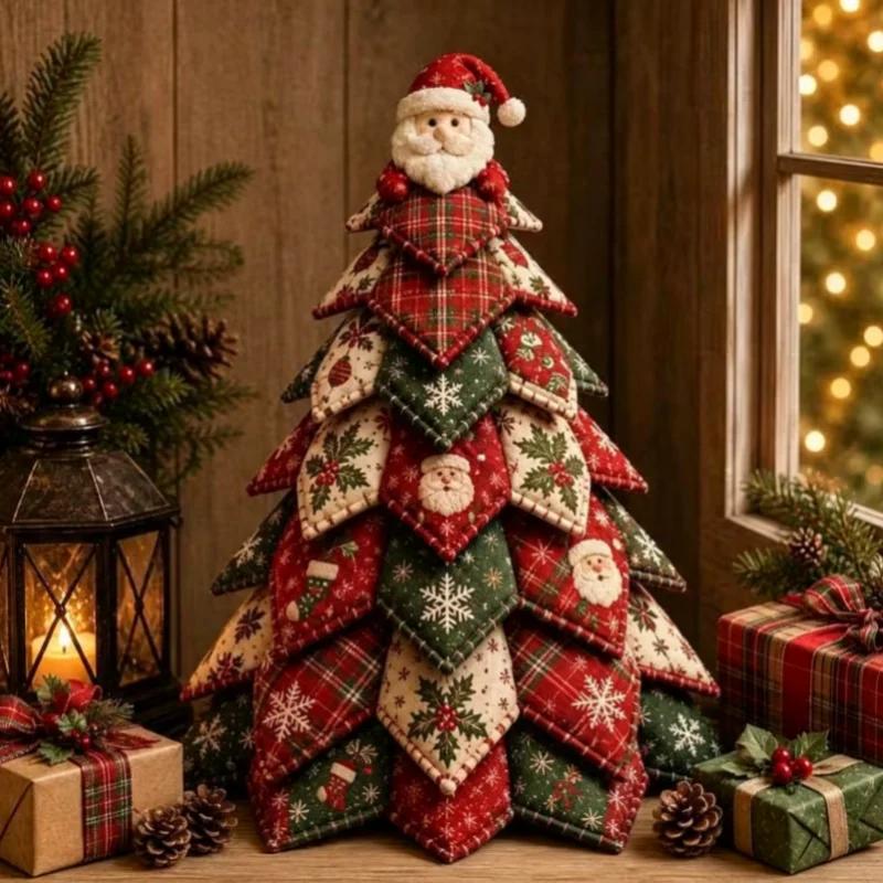 Christmas Halloween Quilted Tree Kit DIY Patchwork Fabric Sewing Craft Set Handmade Tabletop Home Decor Holiday Gift