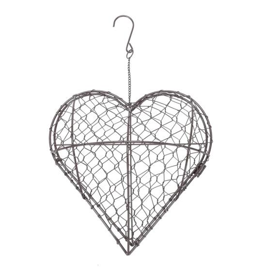 Домик для гнездования птиц Держатель материала для птичьих гнезд Звезда Колибри Гнездовье Металлическое гнездо в форме сердца с крючком для диких птиц Двор Снаружи
