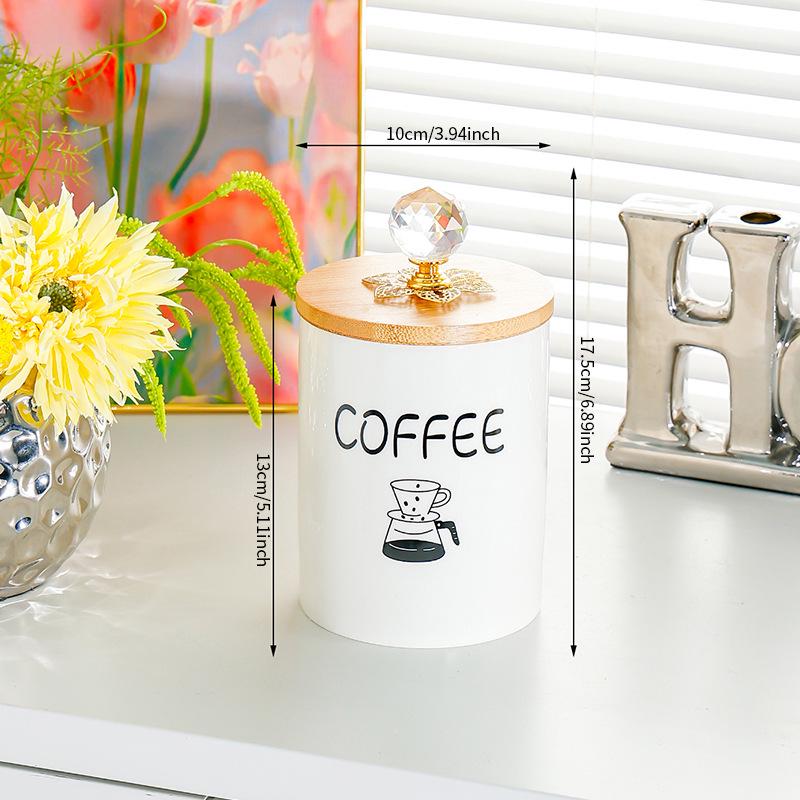 White Ceramic Moisture-Proof Storage Jars with Lids - Ideal for Sugar, Tea, and Beans