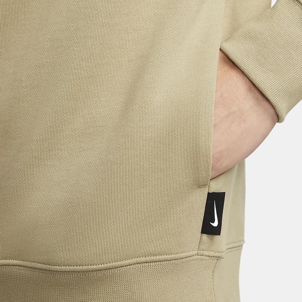 Nike Толстовка с капюшоном Big Swoosh на половину молнии, размер Азии, натуральная оливковая/светлая кость, мужская уличная одежда DX0567-276