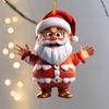 Yousheng Santa Claus Ornaments 2D Cartoon Santa Claus Acrylic Pendant Xmas Tree Hanging Decoration for Holiday Tree Decor