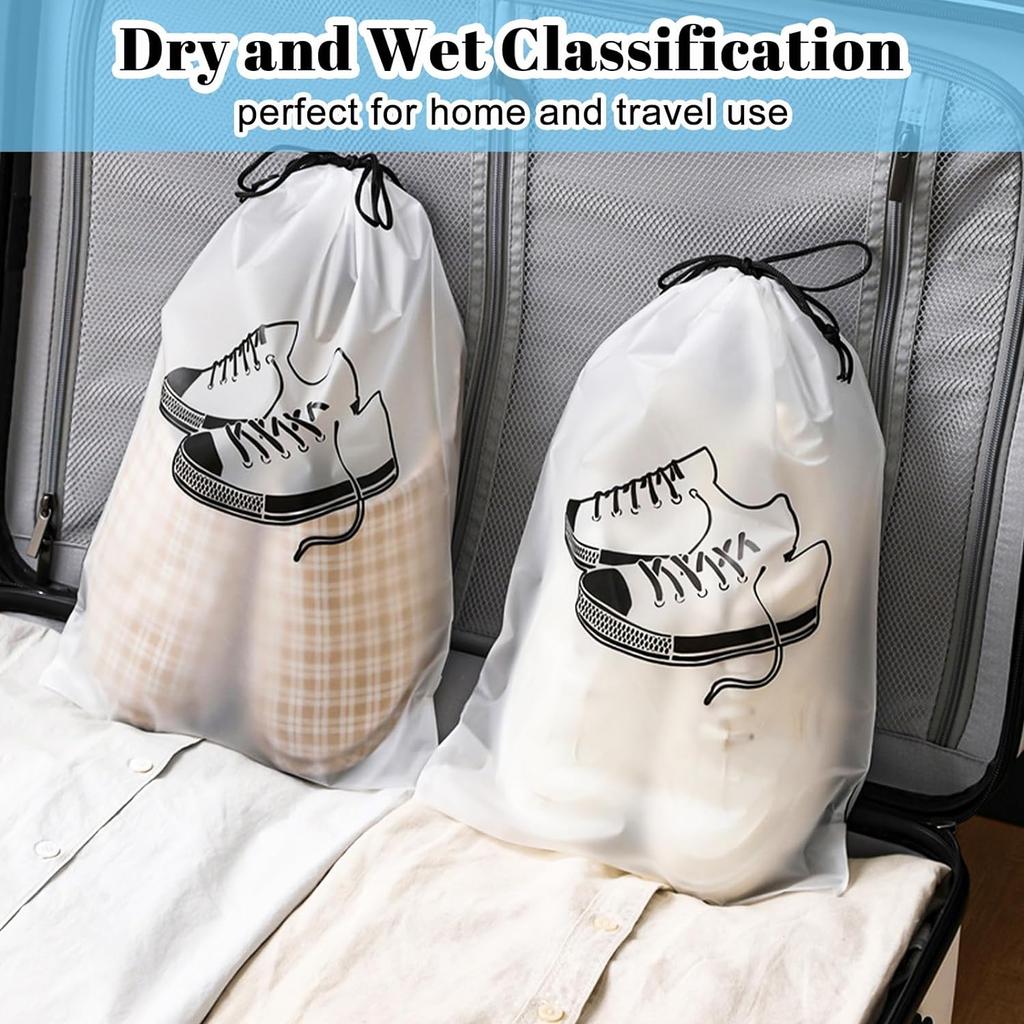 Waterproof Shoes Bag for Travel Portable Shoe Suitcase Storage Bag Organize EVA Tote Transparent Drawstring Bag Dustproof Covers