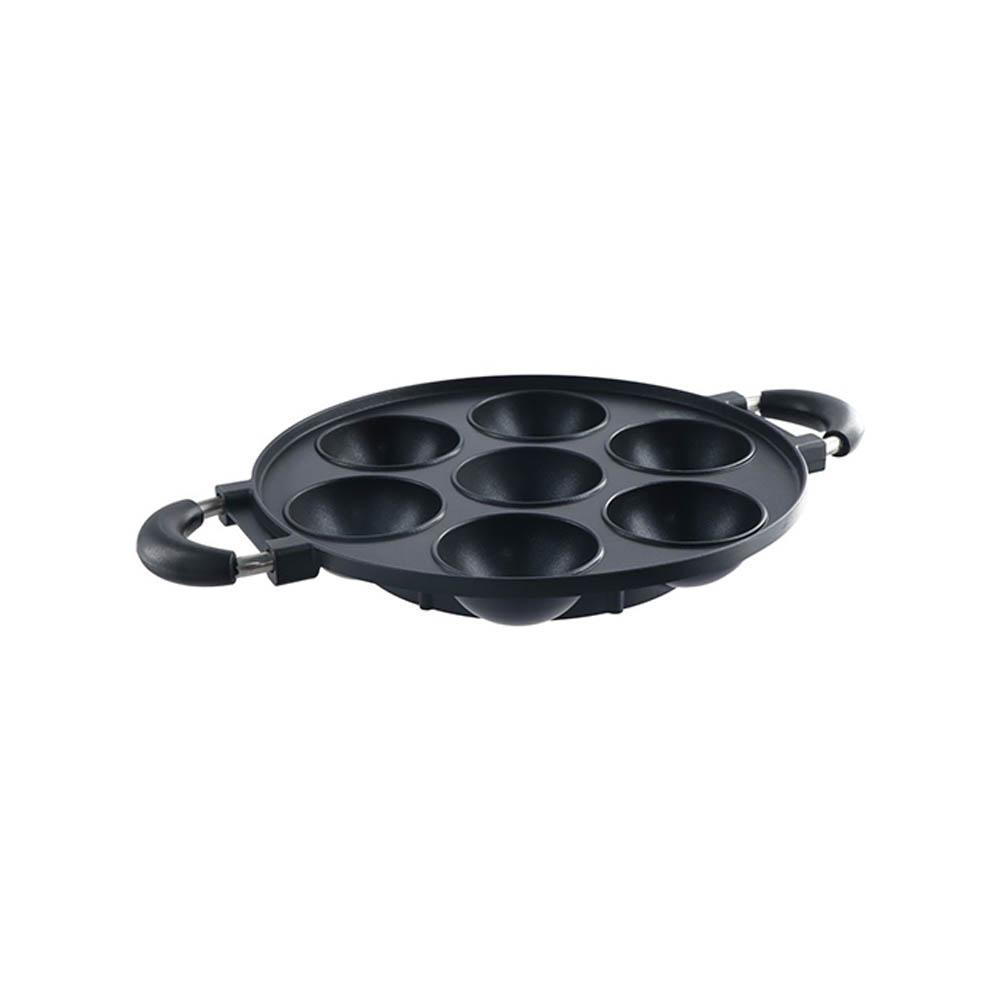 Aluminum 7-Hole Cake Cooking Pan Anti-scald Handle Cake Ball Plate Grill Pan Takoyaki Maker Scones