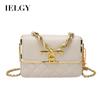 Fashion Diamond Chain Handbag, Elegant Temperament Single Shoulder Solid Color Texture Small Square Bag