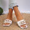 Fashion Women 2025 Band Flat Sandals Fashion Sexy Open Toe Outdoors Slides Luxurious Office Ladies Party Female Shoes