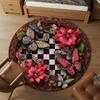 1PC butterfly flowers Office Round Area Rug, Under Office Chairs Bedroom Living Room Home Decor, Carpet for Office -1110142
