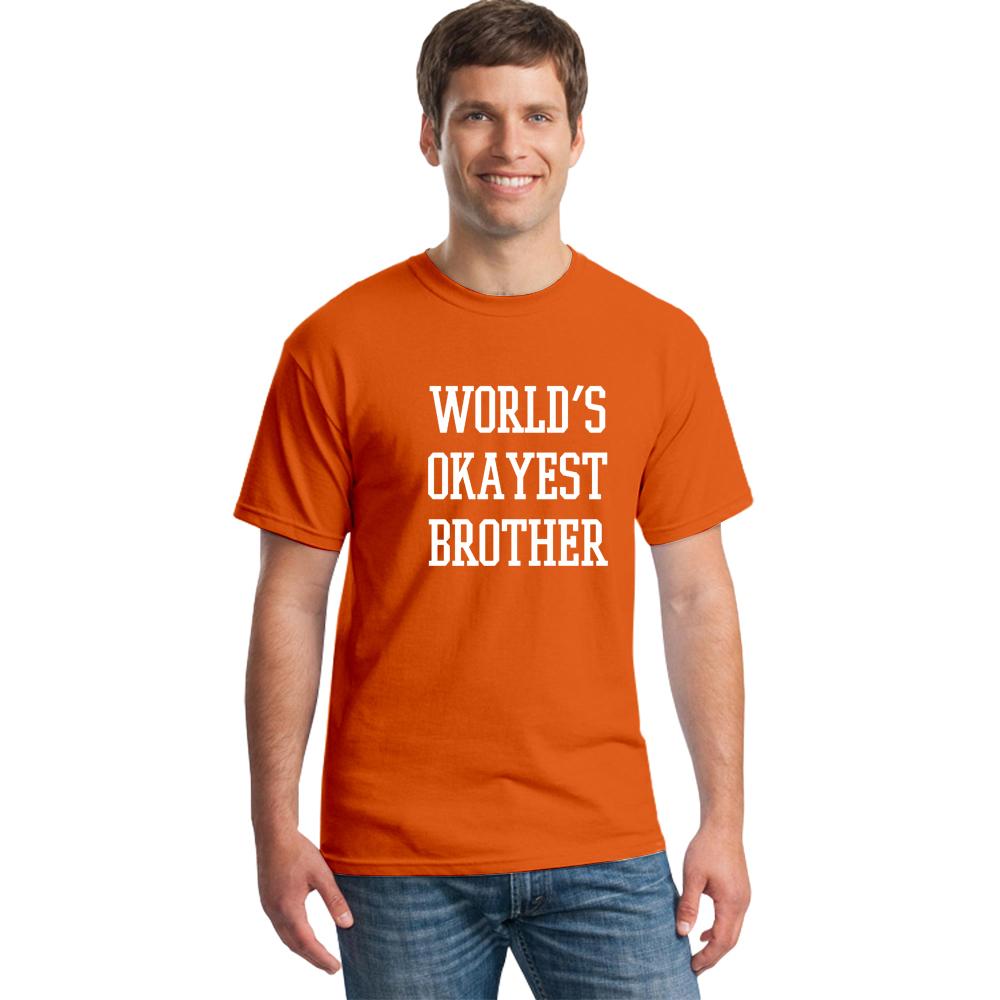 Adult Mens World S Okayest Brother Funny T Shirts Siblings Tee For Brothers T Shirt