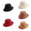 French Style Wool Bucket Hat Felt Mourning Cap Vintage Panama Hat  Party