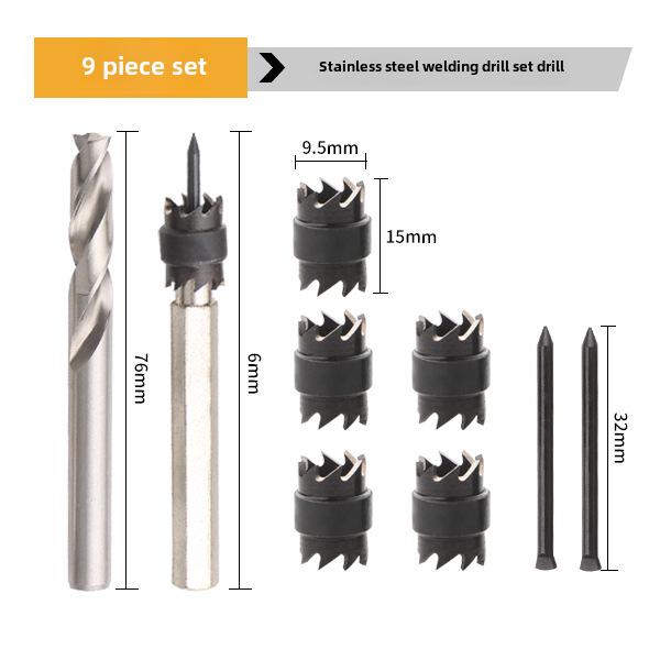 Набор из 13 сверл из быстрорежущей стали для удаления точечной сварки с шестигранной ручкой