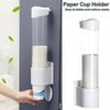 White Black Dust-proof No Punching Wall Mounted Cup Rack Paper Cups Dispenser Cup Holder