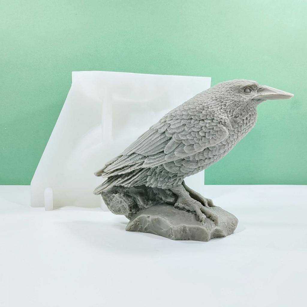 3D Crow Candle Molds Halloween Candle Moulds Silicone Molds Scented Candle Casting Molds for Halloween Decorations