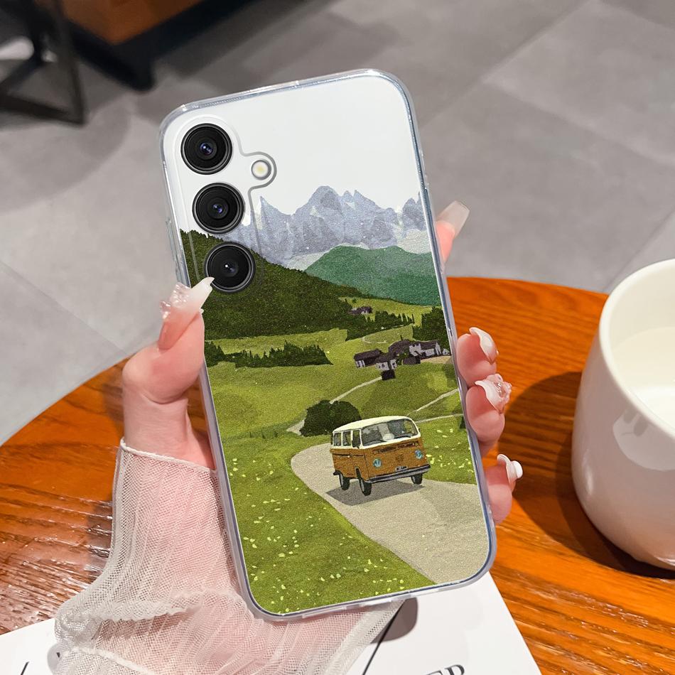 Чехол для Samsung Galaxy S25 FE Plus Ultra Прозрачный с рисунком цветов Задняя крышка для Samsung S 25 Ultra Мягкие противоударные чехлы для телефона