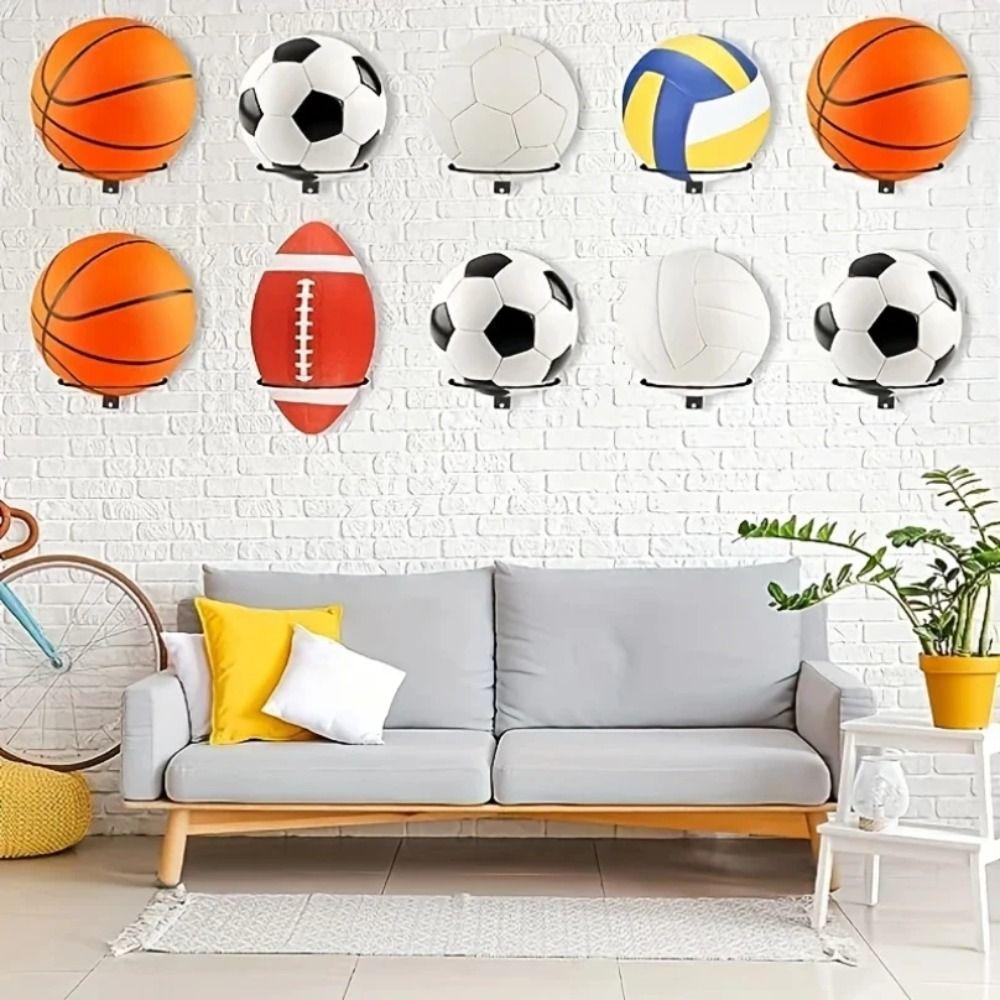 Wall Mounted Basketball Storage Rack Multi-purpose Basketball Iron Frame  Home Gym