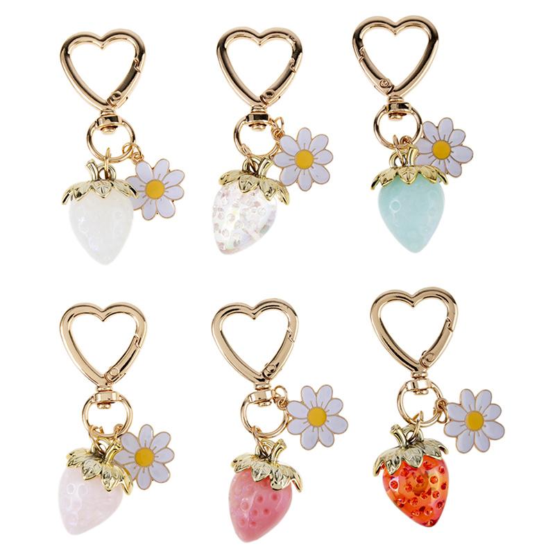 Новый брелок-подвеска Клубника Стильный кулон Брелки Цветочные брелки Украшение Подвески для рюкзака Подарок для модной бижутерии