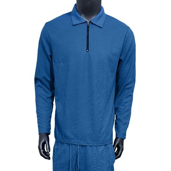 Мужской летний топ на молнии с отложным воротником и длинными рукавами, пуловер, приталенный однотонный, мягкий, дышащий, впитывающий пот, мужская повседневная рубашка