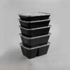 Black Rectangular Disposable Lunch Box with Transparent Lid - Free Shipping