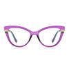 Очки для близорукости с фиолетовой оправой «кошачий глаз» для женщин, весенние шарниры, студенческие очки для близорукости от 0 до 0,5-0,75 до-6,0