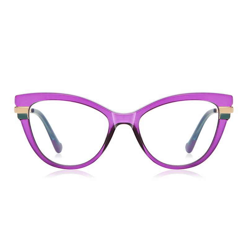 Очки для близорукости с фиолетовой оправой «кошачий глаз» для женщин, весенние шарниры, студенческие очки для близорукости от 0 до 0,5-0,75 до-6,0