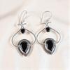 Black Onyx Gemstone 925 Sterling Silver Jewelry Handmade Earrings2.2" Women Gift EE-80-9