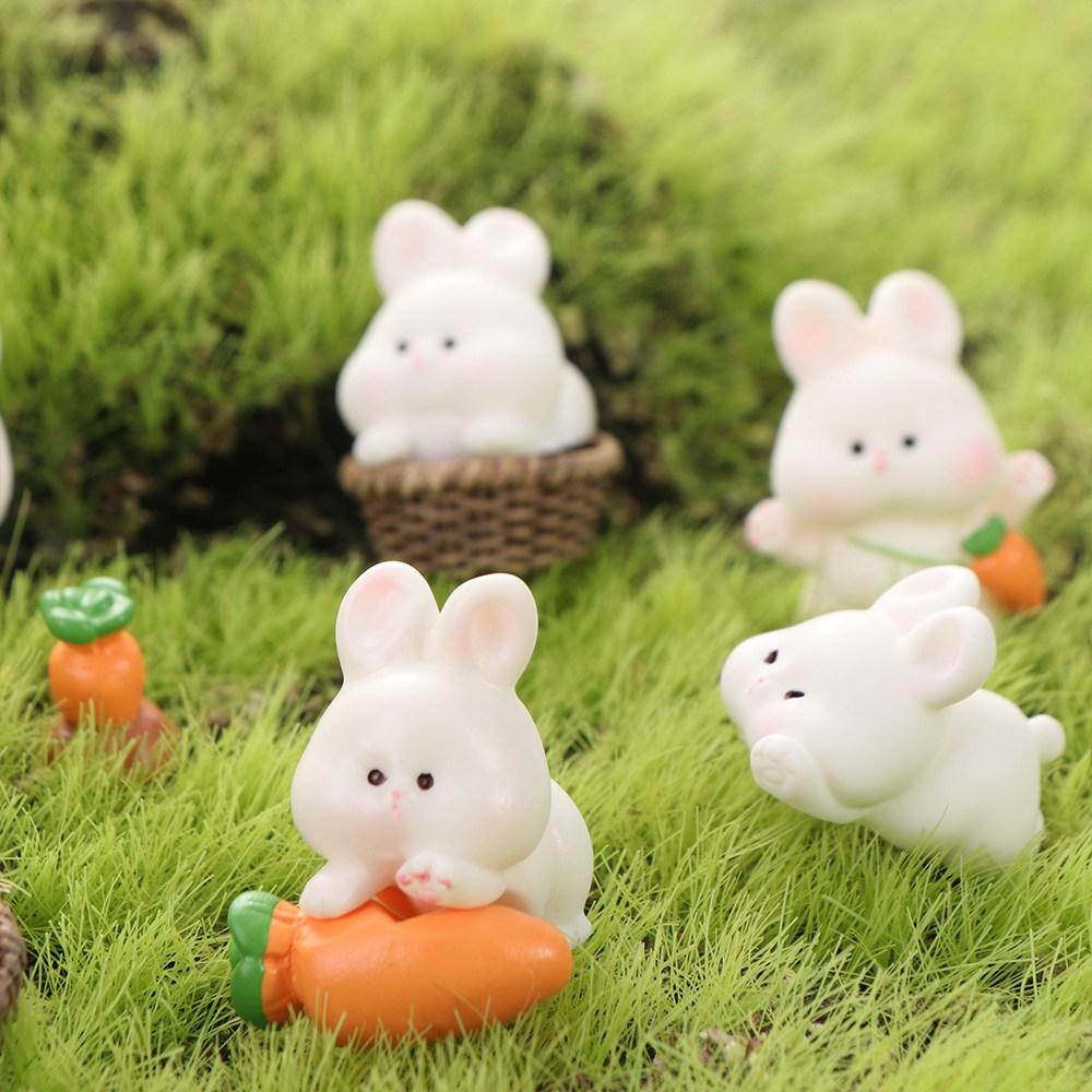 Cute Rabbit Micro Ornaments Resin Rabbit Toys Bunny Miniature Figurines Office
