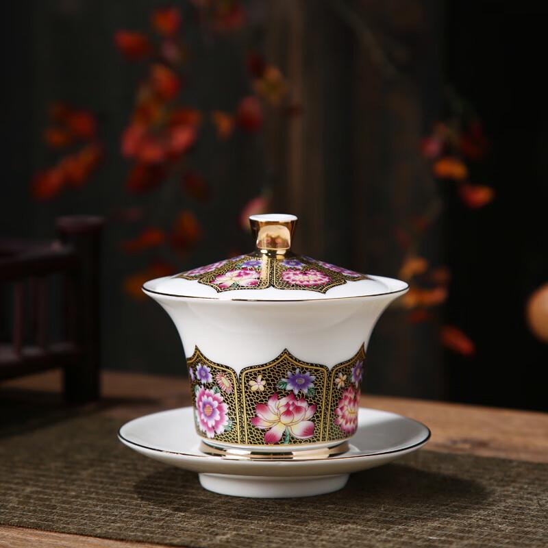 Chaxun White Porcelain Cloisonné Enamel Gaiwan - Imperial Yellow
