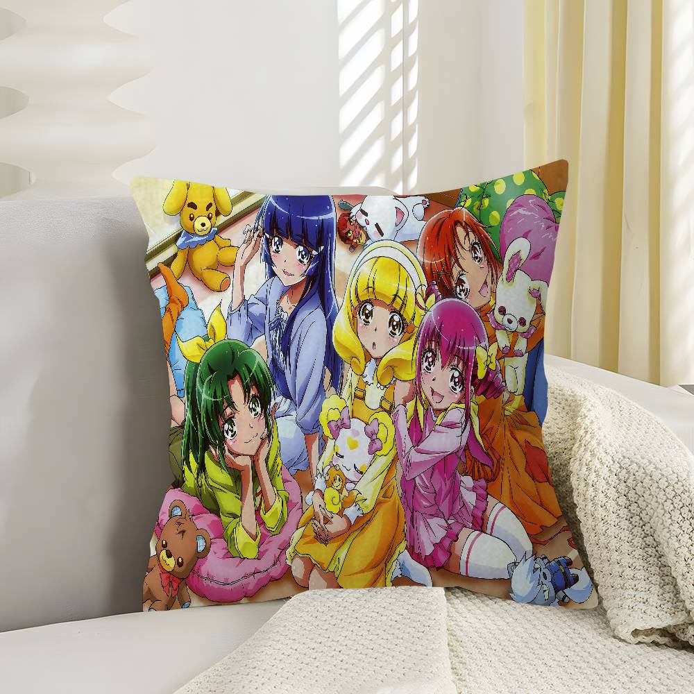 Подушка с принтом из аниме Smile Precure Чехол для подушки Полиэстер Декоративные подушки для дивана Декоративные пледовые подушки Декор для дома Чехол для подушки
