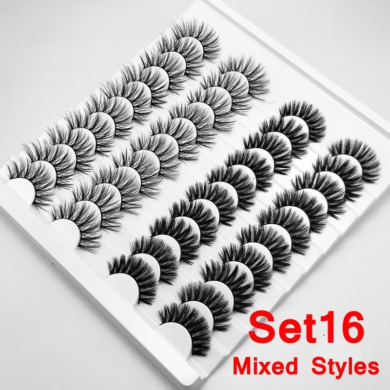 8/20 пар 15-20 мм натуральные 3D накладные ресницы набор для макияжа норковые ресницы наращивание норковые ресницы