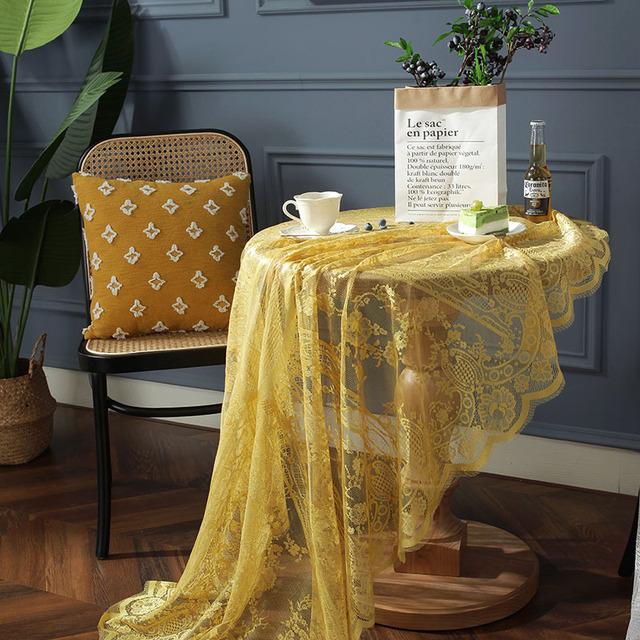 American Ins Wind Party White Lace Retro Hollow Round Tablecloth Tablecloth Spot