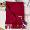 100% Cashmere Winter Design Pashmina Wool Scarf for Women Warm Thick Shawls and Wraps Female Bufanda Echarpe Tassel Muffler
