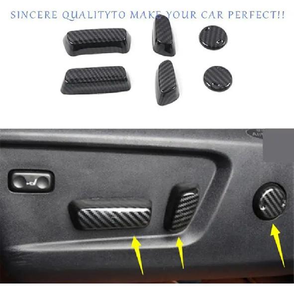 For Toyota Tundra 2014- ABS Carbon Fiber Power Seat Control Button Cover 6pc