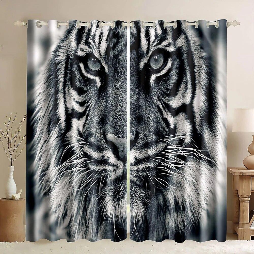 Леопардовые плотные шторы с дикими животными, занавеска для гостиной, спальни, высокая затененность, оконная драпировка, двустворчатая открытая штора