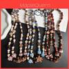 Pvc Wooden Flower Phone Lanyard With Beads For Women And Men