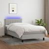 VidaXL Slatted Bed Base with Mattress and LED, Upholstered Bed, Single Bed, Adult Bed for Interior Bedroom, 3133269