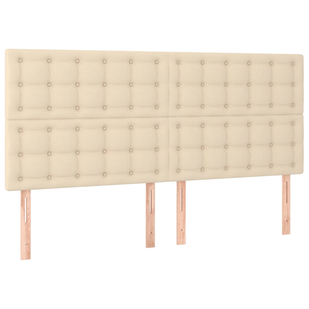 Vidaxl Zagłówki Do Łóżka, 4 Szt., Kremowe, 100X5X78/88 Cm, Tkanina