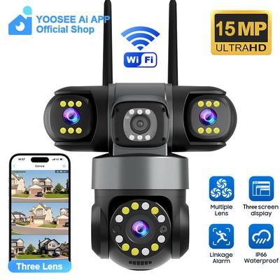 YOOSEE Ai APP Камера Уличная Водонепроницаемая HD 6MP WIFI IP CCTV Ночное Видение Двусторонняя Связь Умная Камера PIR Мобильное Отслеживание Трехлинзовая Камера