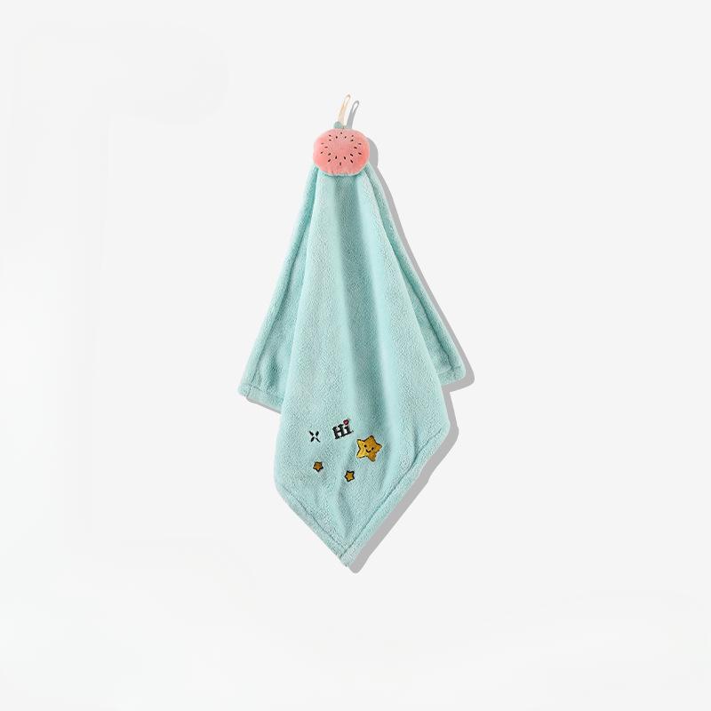 Утолщенное коралловое флисовое полотенце для рук, впитывающее полотенце, симпатичный носовой платок, вышитое полотенце для рук, квадратное полотенце