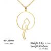Cazador Cute Cat Long Tail Pendant Necklace for Women Stainless Steel Animal Kitten Charm Necklace Wholesale Gift Jewelry