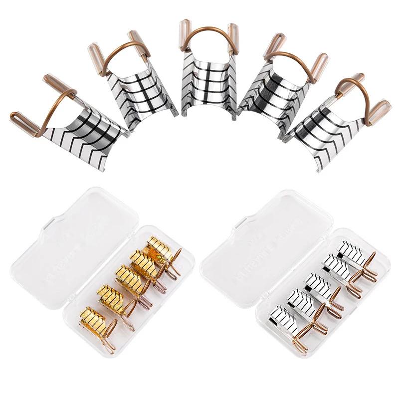 5 шт. многоразовых форм для ногтей, держатель для наращивания ногтей из алюминия, держатель для наращивания ногтей, акриловое оборудование для наращивания ногтей, маникюрные инструменты