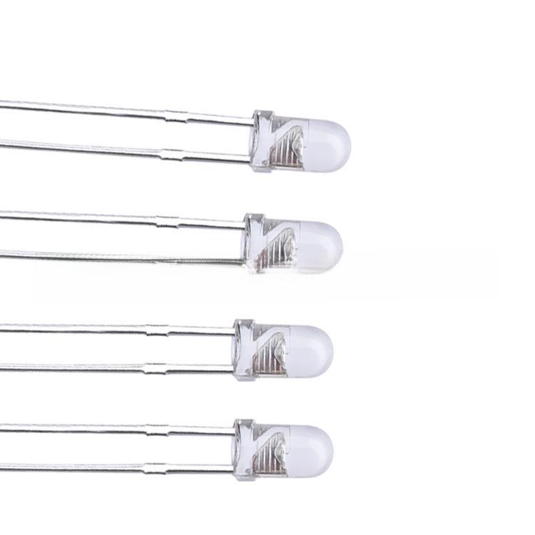 Светодиодные лампы 3 мм/5 мм, высокая яркость, круглая головка F3/F5, красный, зеленый, желтый, синий, белый, прямой штекер