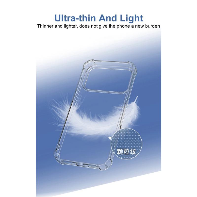 Противоударный мягкий чехол для телефона для iPhone 17 Air Pro Max 16 15 Ультратонкий силиконовый прозрачный чехол с прозрачной задней крышкой защитный чехол Capa