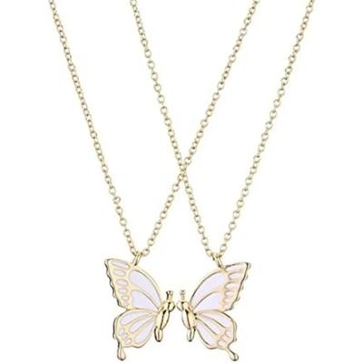 Подарок на день рождения, ожерелье для лучших друзей, ожерелье для двух девушек, лучшие друзья, длинное парное ожерелье в виде бабочки, ювелирные подарки