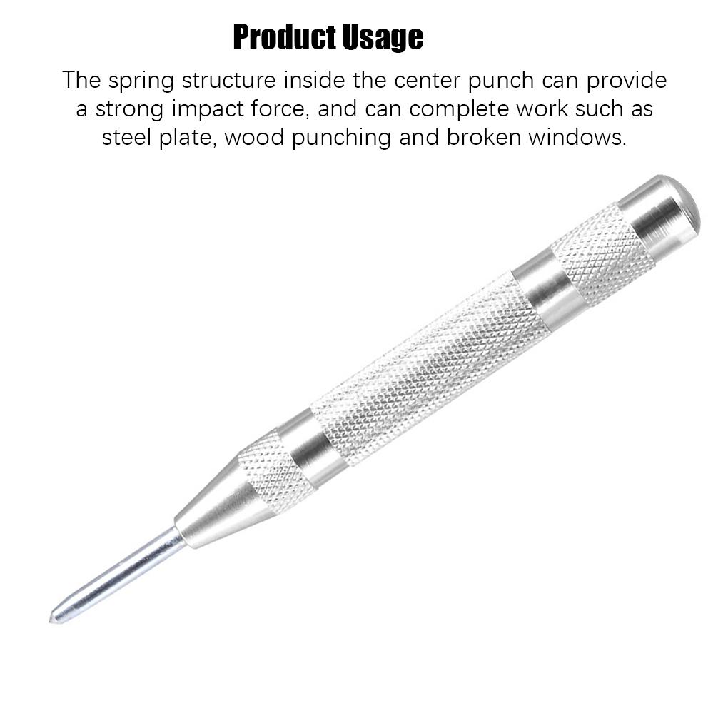 Automatic Center Pin Punch Spring Loaded Marking Starting Holes Tool Wood Press Dent Marker Woodwork Tool Drill Bit
