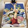 Фланелевое одеяло с принтом персонажей One Piece, Высококачественное, Удобное для всех сезонов, Декор для дома, Тепло и уют, Идеально для рождественских подарков