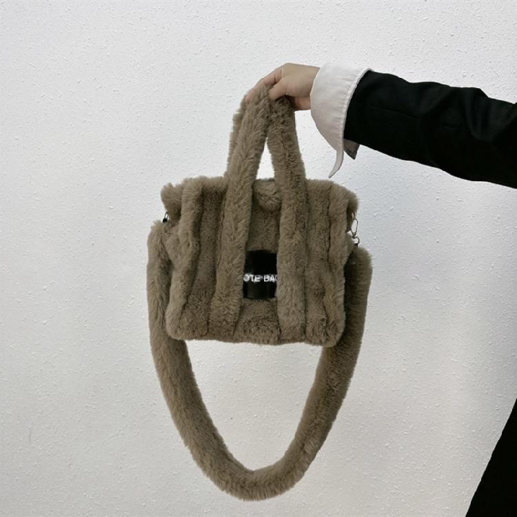 Женская сумка-тоут большой вместимости, женская плюшевая сумка-мессенджер, сумка через плечо