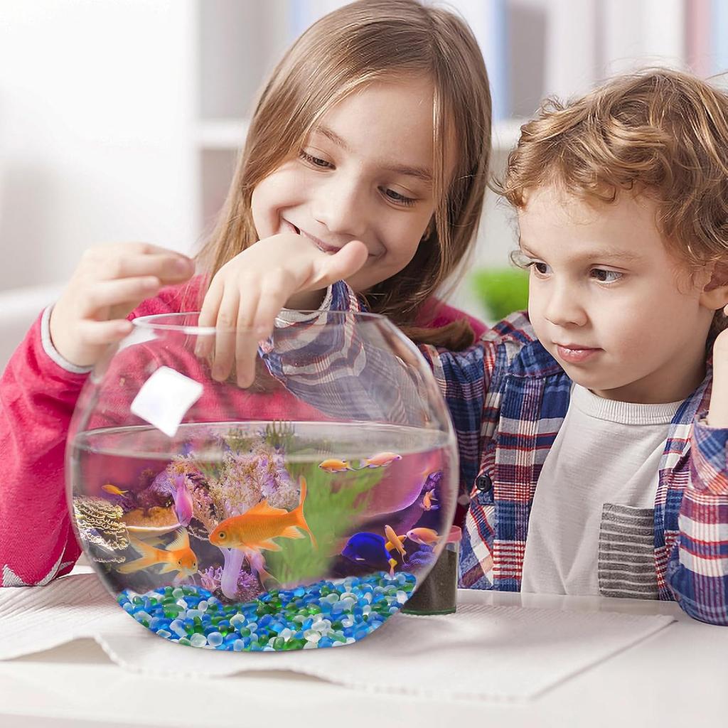 Keedolla 0,5 фунта Сине-зеленый Аквариум для рыбок Бетта, Камни, Гравий, Матовые стеклянные бусины, 6-9 мм, Аквариумные камни, Гравий для аквариума, Камешки для наполнения ваз,