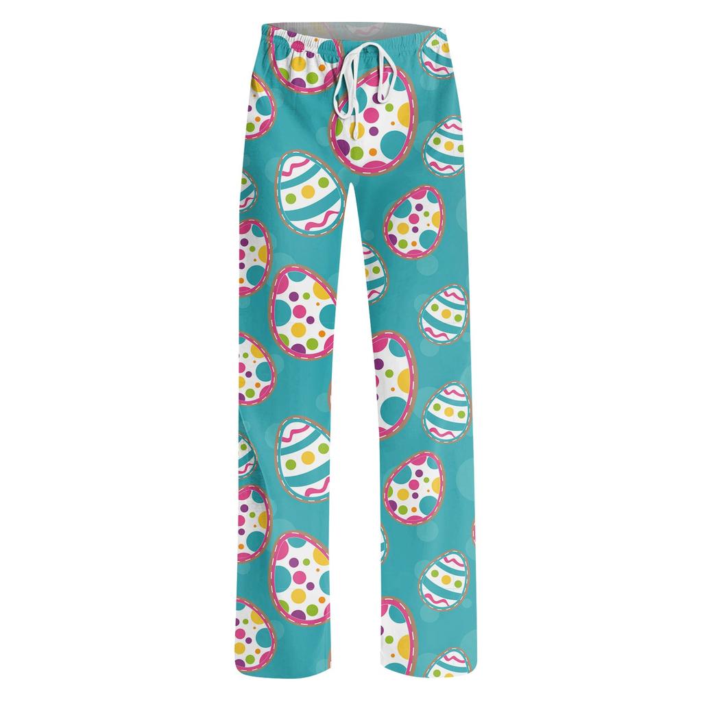 Женские модные свободные повседневные брюки с пасхальным принтом